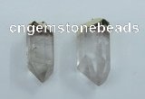 NGP1763 20*45mm - 25*50mm faceted nuggets white crystal pendants