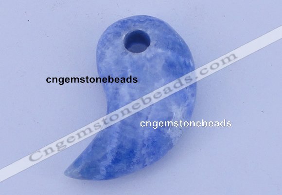 NGP178 2pcs 10*20*35mm dyed blue lace agate gemstone pendants