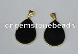 NGP1798 25*35mm flat teardrop agate gemstone pendants wholesale