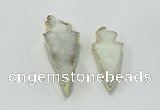 NGP1811 22*40mm - 28*48mm arrowhead druzy agate gemstone pendants