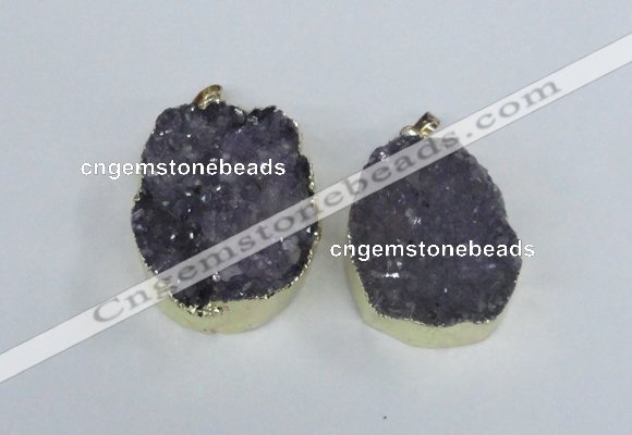 NGP1857 35*40mm - 35*45mm freeform druzy amethyst pendants