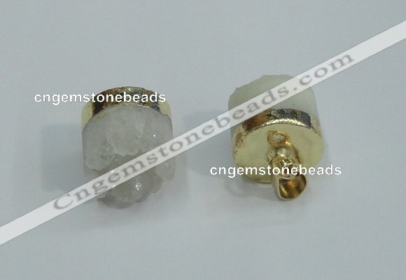 NGP1884 12*15mm - 15*15mm freeform druzy agate pendants