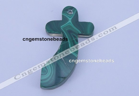 NGP189 29*51mm cross synthetic malachite gemstone pendant jewelry
