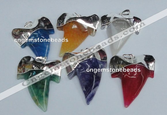 NGP1894 35*45mm - 38*55mm teeth-shaped agate gemstone pendants