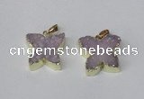 NGP2111 15*20mm - 18*25mm butterfly druzy agate gemstone pendants