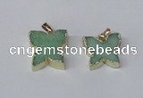 NGP2113 15*20mm - 18*25mm butterfly druzy agate gemstone pendants