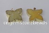 NGP2116 22*30mm - 25*30mm butterfly druzy agate gemstone pendants