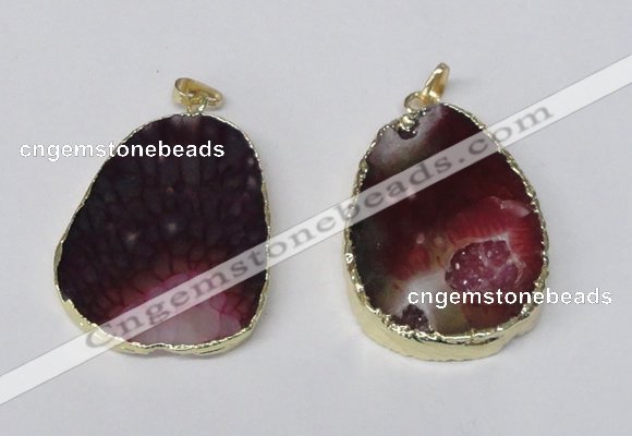 NGP2217 30*40mm - 40*45mm freeform druzy agate gemstone pendants