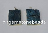 NGP2250 30*40mm - 40*45mm rectangle druzy agate gemstone pendants