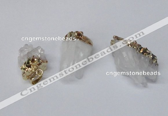 NGP2257 20*30mm - 25*35mm nuggets druzy quartz pendants