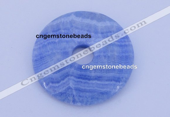 NGP230 7*50mm fashion dyed blue lace agate gemstone donut pendant