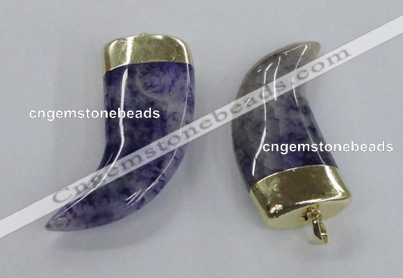 NGP2309 25*60mm - 28*65mm oxhorn agate gemstone pendants