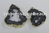 NGP2325 35*45mm - 45*55mm freeform plated druzy agate pendants