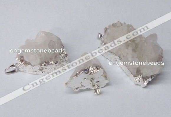 NGP2329 20*30mm - 25*35mm nuggets druzy quartz pendants