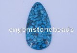 NGP233 30*60mm fashion dyed flower turquoise gemstone pendants