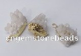 NGP2335 20*30mm - 25*35mm nuggets druzy quartz pendants