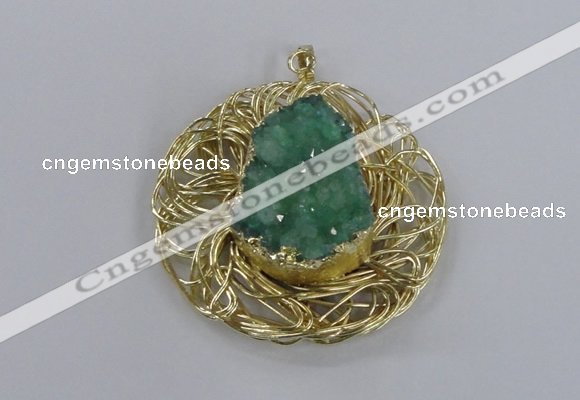 NGP2348 52mm - 55mm freeform druzy agate gemstone pendants