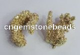 NGP2396 20*40mm - 30*50mm freeform plated natural coral pendants