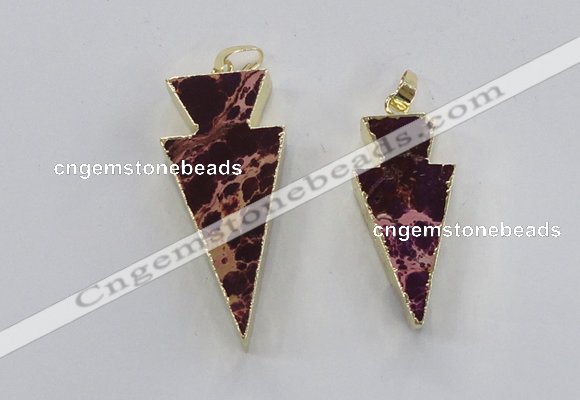 NGP2448 18*38mm - 22*45mm arrowhead sea sediment jasper pendants