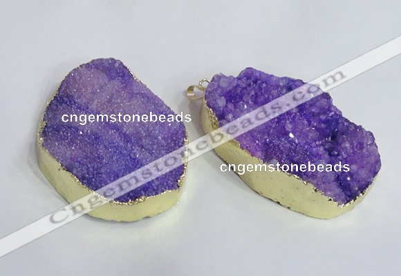 NGP2471 45*55mm - 50*65mm freeform druzy agate pendants wholesale