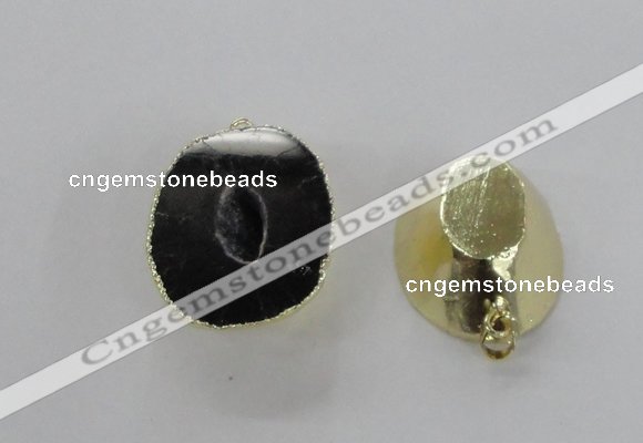 NGP2558 25*35mm - 30*40mm freeform druzy agate gemstone pendants