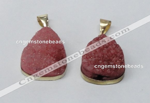 NGP2564 22*30mm teardrop druzy agate gemstone pendants