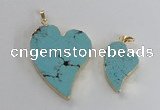 NGP2604 40*50mm - 50*70mm heart turquoise pendants wholesale