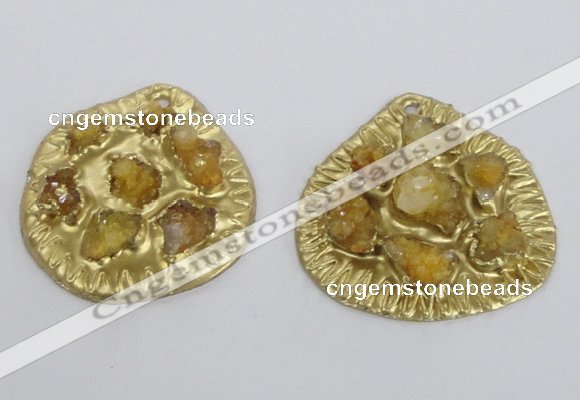 NGP2637 30*35mm - 40*55mm freeform druzy agate pendants wholesale