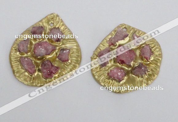 NGP2639 30*35mm - 40*55mm freeform druzy agate pendants wholesale