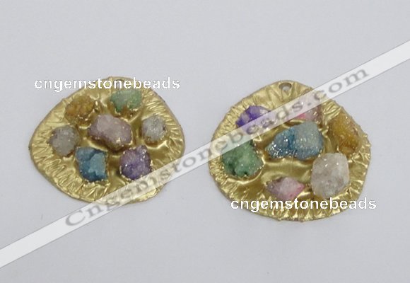 NGP2642 30*35mm - 40*55mm freeform druzy agate pendants wholesale