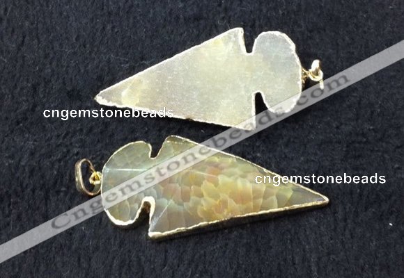 NGP2655 24*53mm - 26*55mm arrowhead agate pendants wholesale