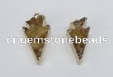 NGP2683 18*35mm - 25*45mm arrowhead druzy citrine pendants