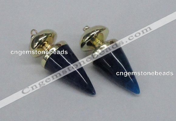 NGP2741 20*45mm - 20*50mm cone agate gemstone pendants wholesale
