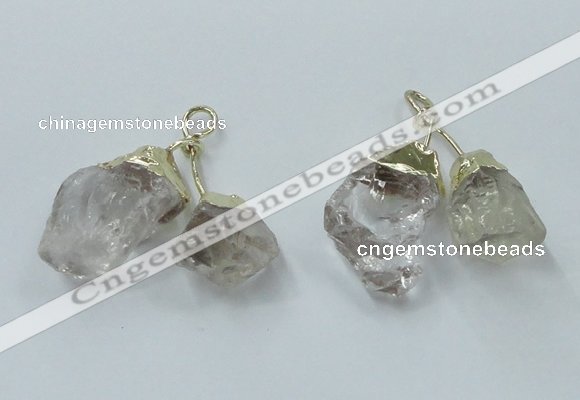 NGP2805 18*25mm - 20*25mm nuggets white crystal pendants wholesale