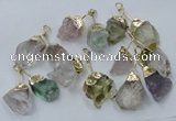 NGP2814 18*25mm - 20*25mm nuggets mixed quartz pendants wholesale