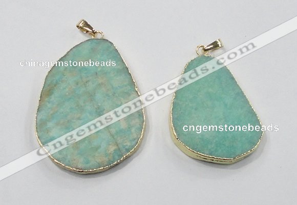 NGP2837 30*40mm - 40*50mm freeform amazonite gemstone pendants