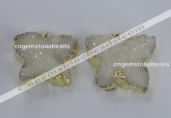 NGP2870 40*50mm - 45*55mm butterfly druzy agate pendants wholesale