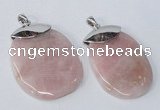 NGP2879 45*65mm - 50*70mm freeform rose quartz gemstone pendants