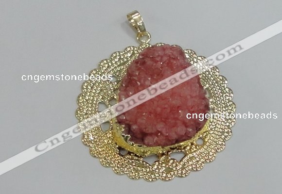 NGP2990 50mm - 52mm freeform druzy agate pendants