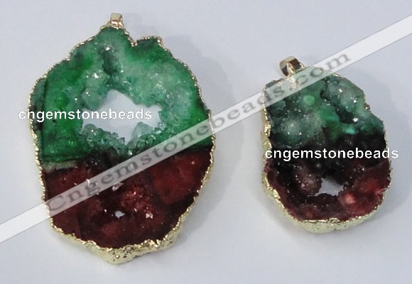 NGP3035 30*45mm – 40*60mm freeform druzy agate pendants