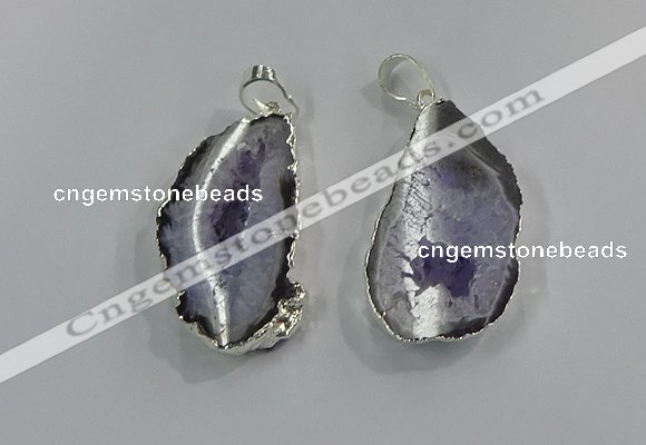 NGP3101 25*40mm - 30*50mm freeform druzy agate gemstone pendants