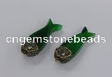 NGP3277 16*52mm - 18*56mm fish-shaped agate gemstone pendants