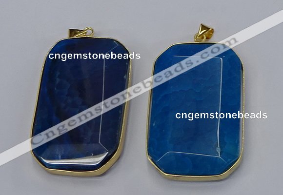 NGP3284 35*60mm octagonal agate gemstone pendants wholesale