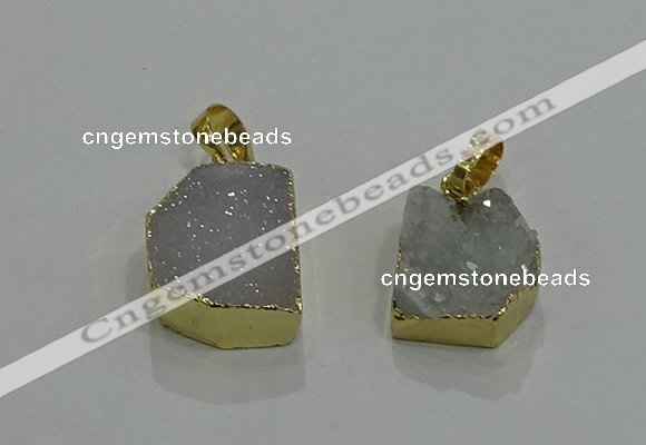 NGP3321 8*12mm - 15*20mm freeform druzy agate gemstone pendants