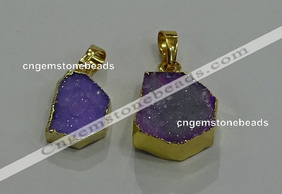 NGP3323 8*12mm - 15*20mm freeform druzy agate gemstone pendants