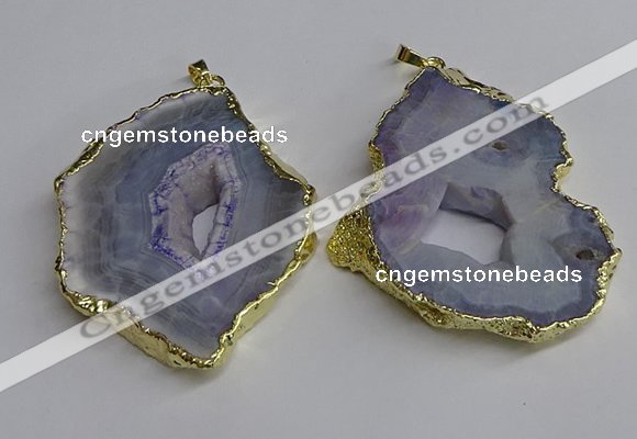NGP3396 40*45mm - 45*60mm freeform druzy agate pendants