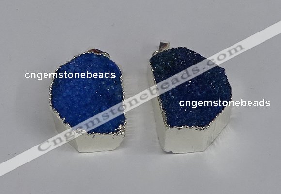 NGP3462 20*30mm - 25*35mm freeform druzy agate pendants wholesale