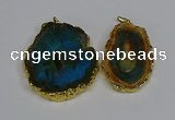 NGP3486 40*50mm - 50*65mm freeform druzy agate gemstone pendants