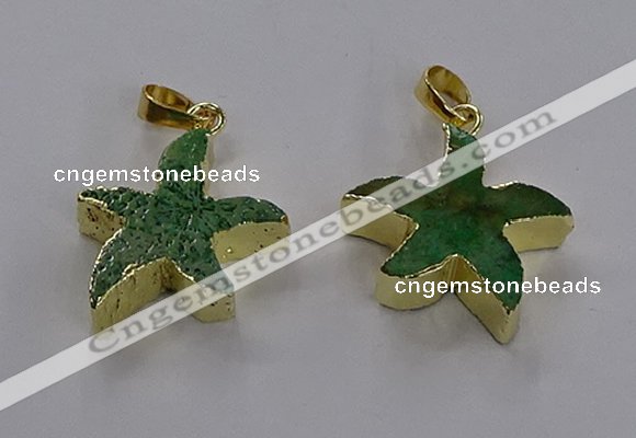 NGP3514 24*25mm starfish fossil coral pendants wholesale