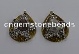 NGP3573 35*45mm flat teardrop druzy agate pendants wholesale